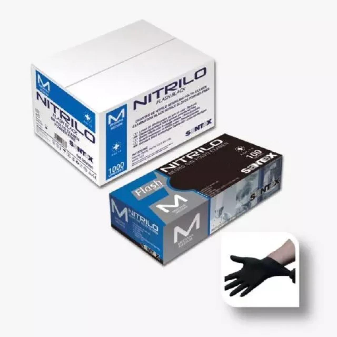 Guante Nitrilo Negro sin polvo (Caja 100) GD23