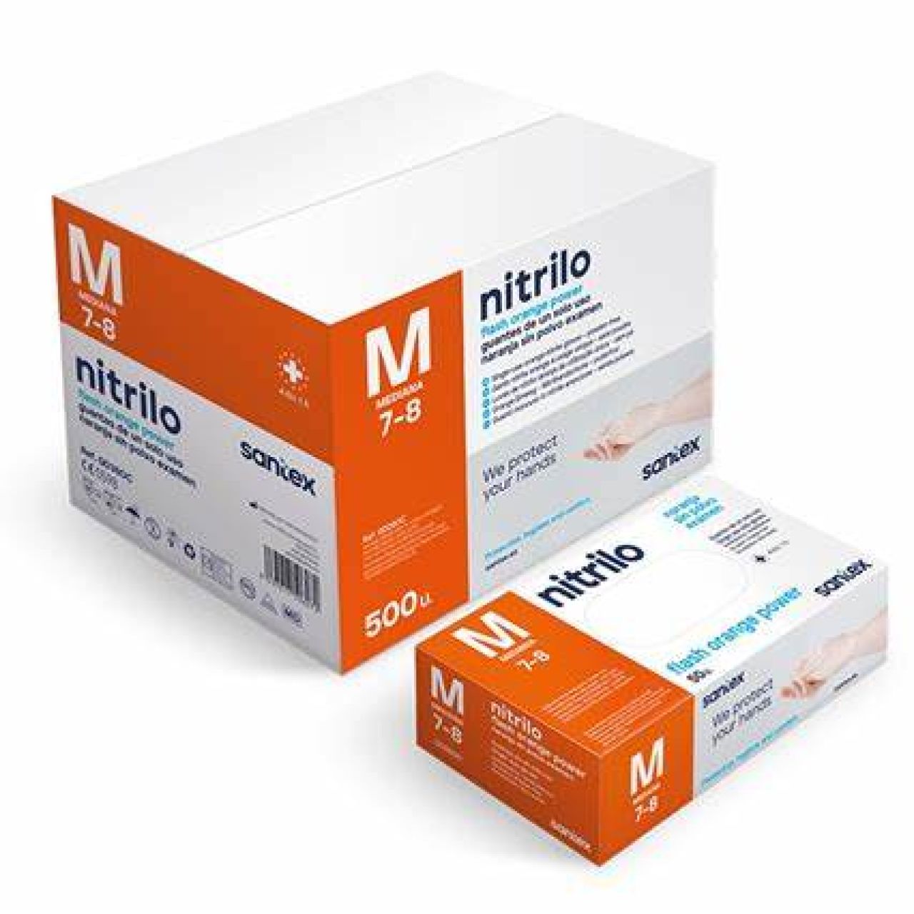 Guante Nitrilo Naranja sin polvo (Caja 50) GD26
